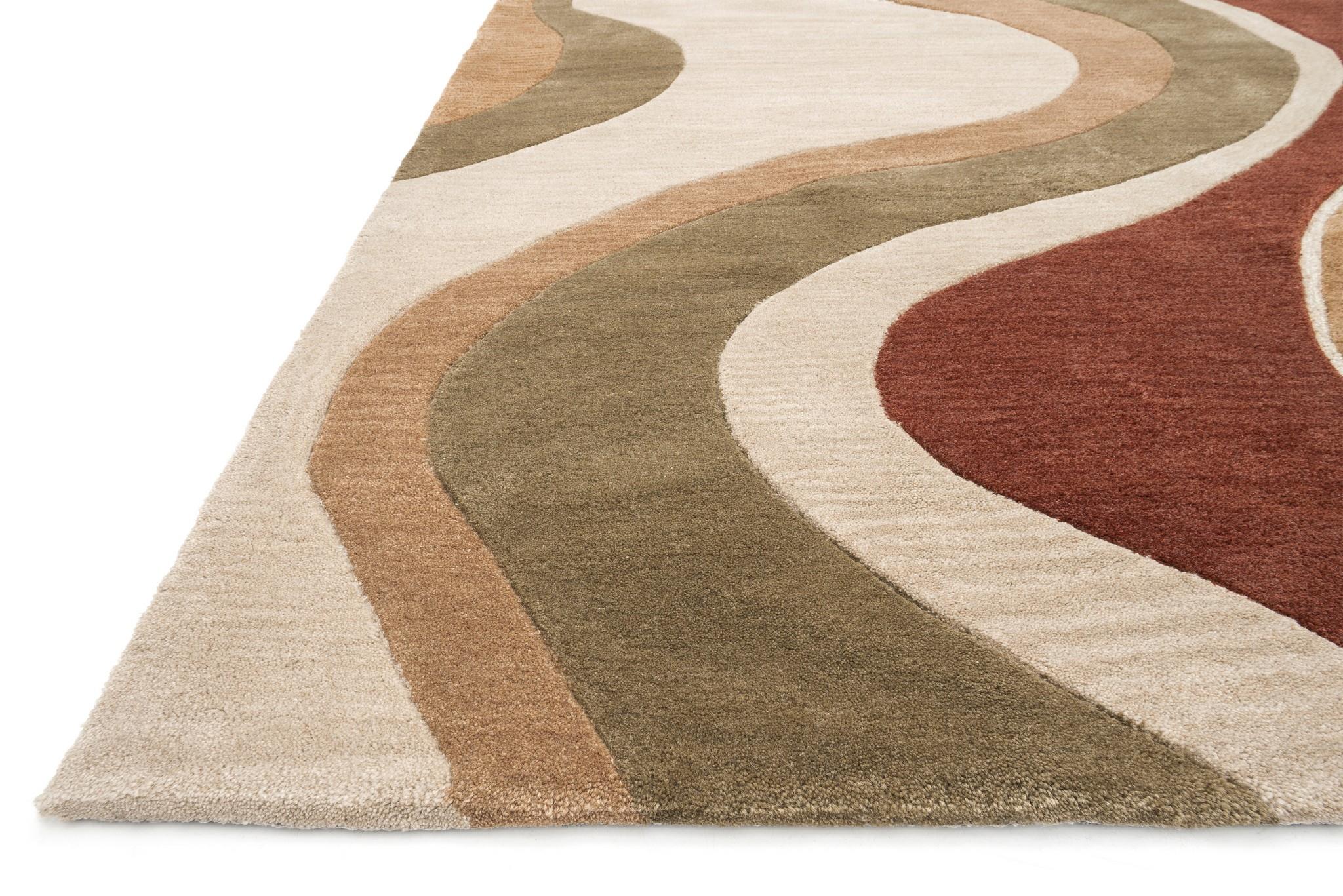 4x6 Loloi Rug Contemporary Abacus Beige rust Hand tufted polyacrylic