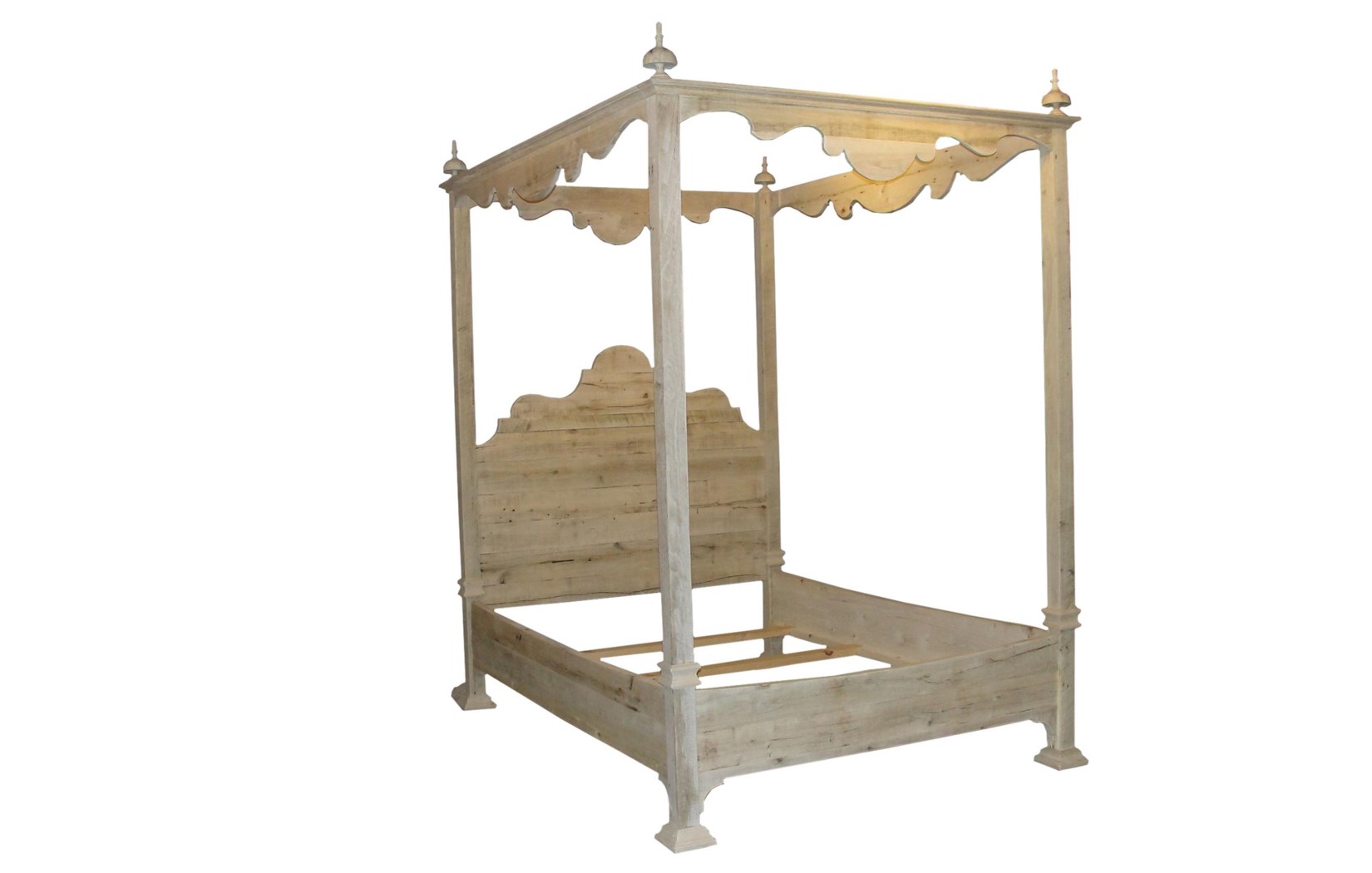reclaimed oak canopy bed by CFC